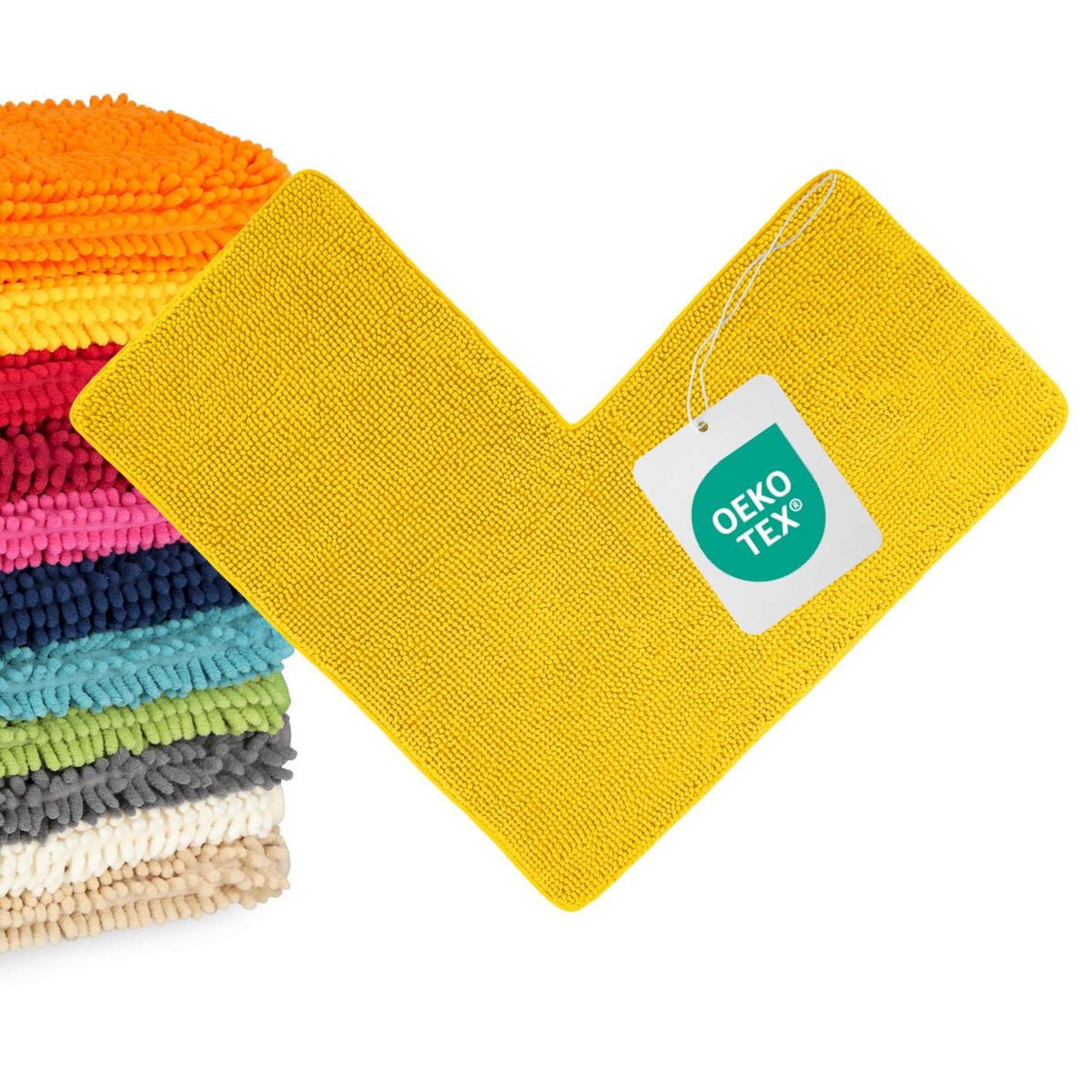 ECKBADEMATTE PARIS - Gelb, Textil (100/100cm) - WohnDirect