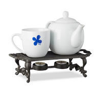 WARMHALTEPLATTE - Dunkelbraun, Metall (8.5cm) - Relaxdays