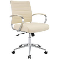 DREHSTUHL Stoff Creme - Chromfarben/Creme, Leder/Textil (57/90/62cm) - CLP
