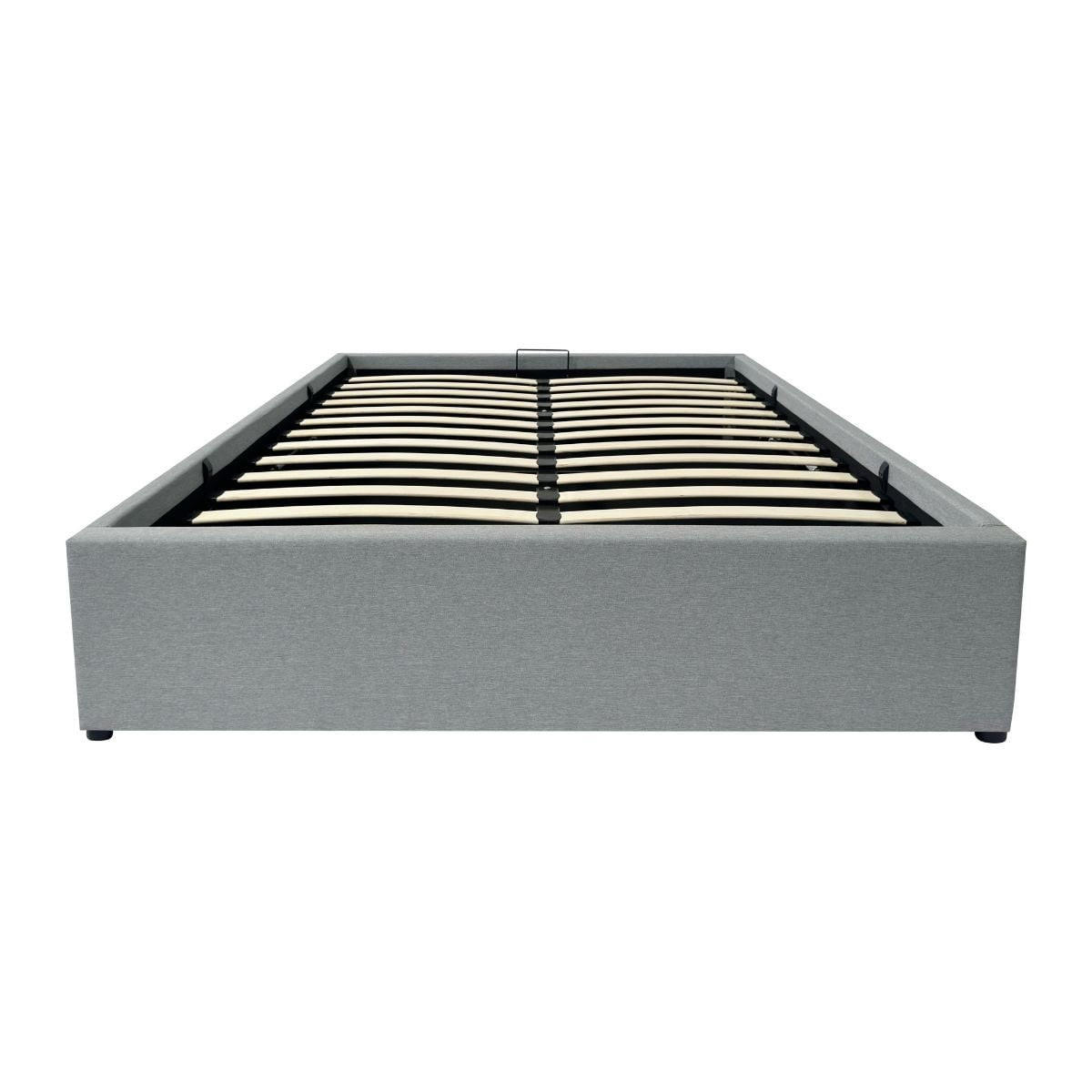 BETTKASTEN 140x190 cm mit grauem stoff - alba - Grau, Holz (190/140cm) - Calicosy