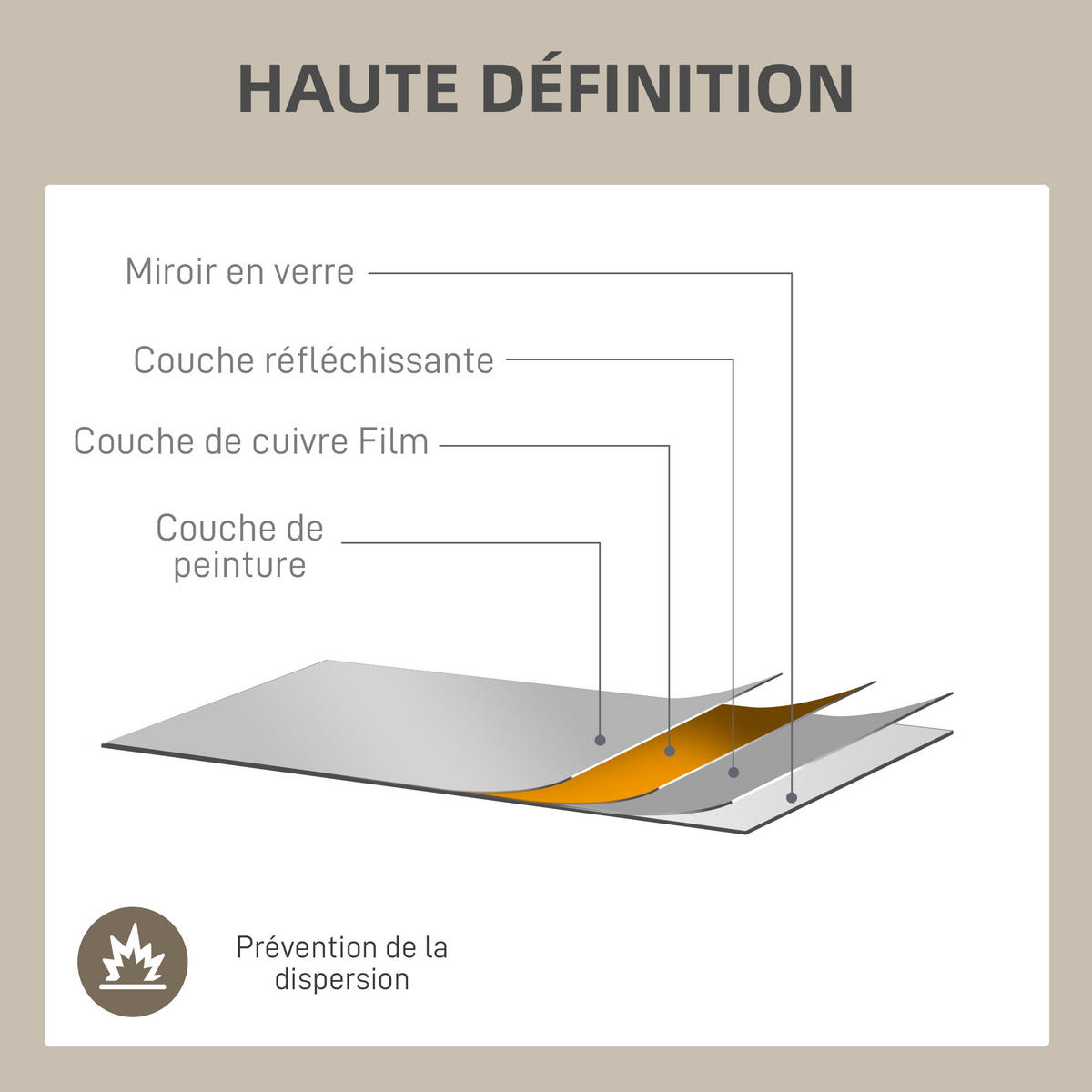 WANDSPIEGEL DE-14335 rechteckig 90x60 cm, Verrière-Stil Gold - Goldfarben, Glas (90/60/2cm) - ComfortXL