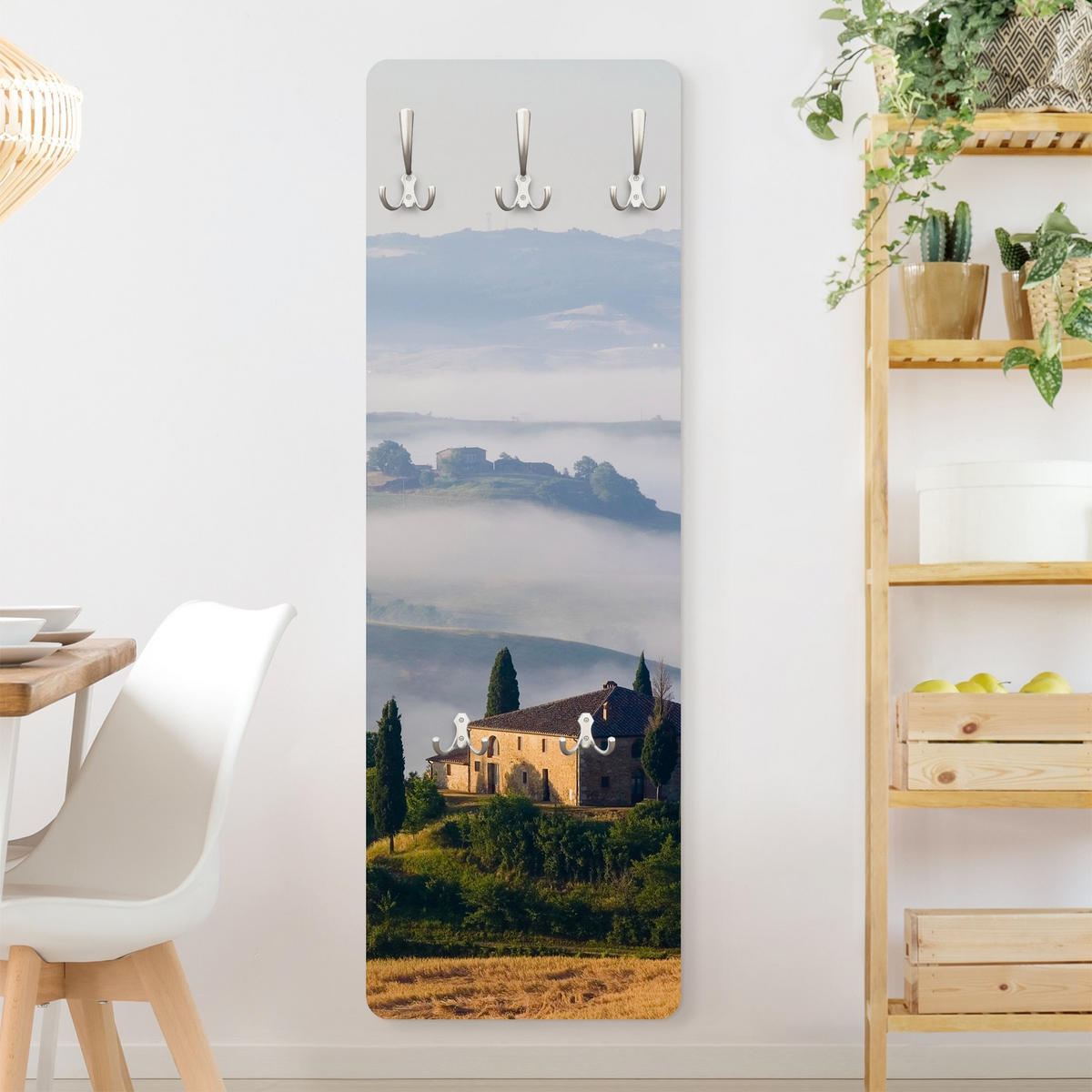 WANDGARDEROBE - Landgut in der Toskana 34/105 cm - Blau, Holzwerkstoff (34/105/1.6cm) - Bilderwelten