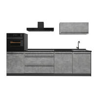 KUCHYŇSKÝ KOUT R-Line, Beton/Antracit, 280 cm pracovná doska antracitová - šedá/antracitová, kompozitní dřevo (280/143/60cm) - Vicco