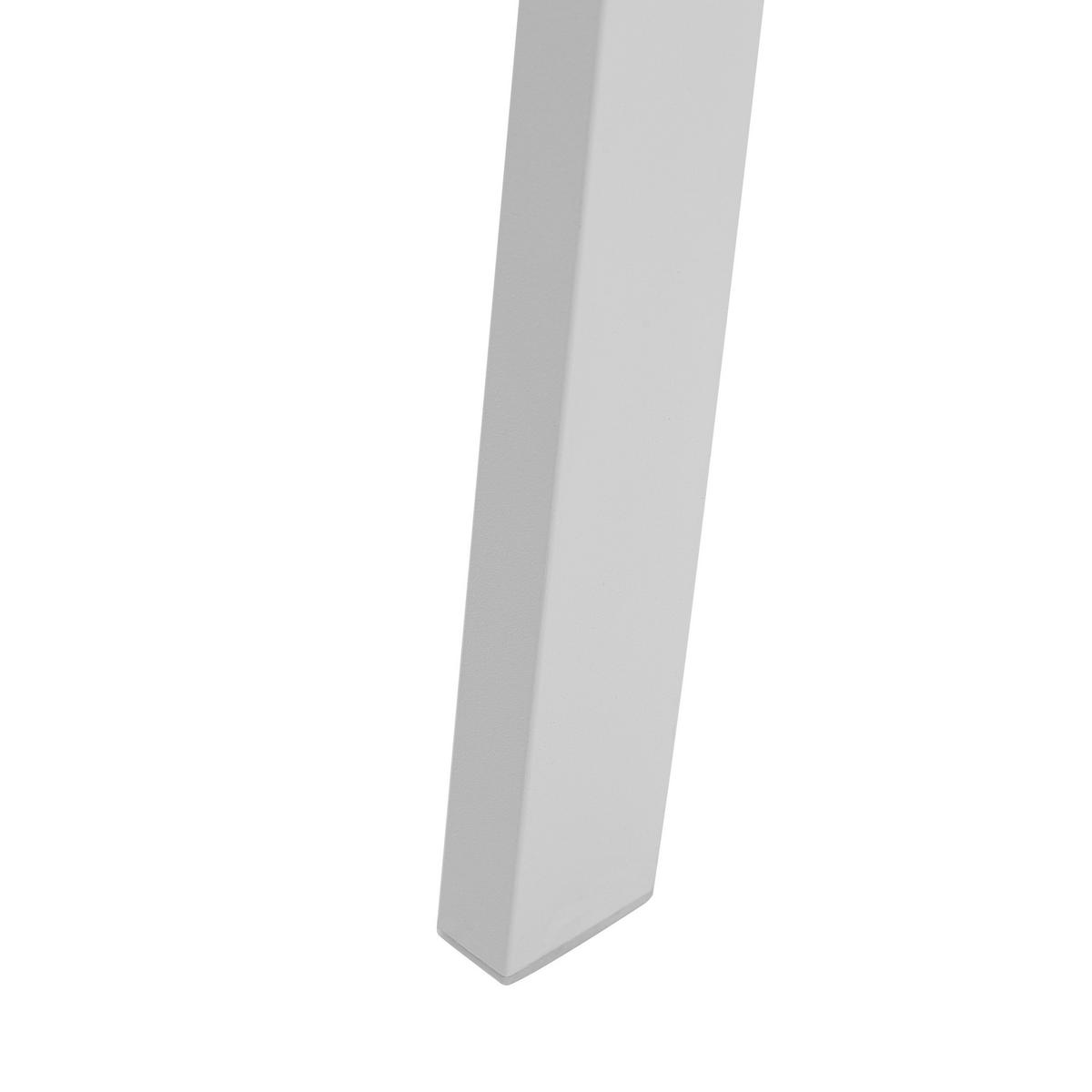 GARTENSTUHL 4er-Set Aluminium weiß Auflagen grau Cavoli - Weiß/Grau, Metall (54/82/60cm) - Beliani