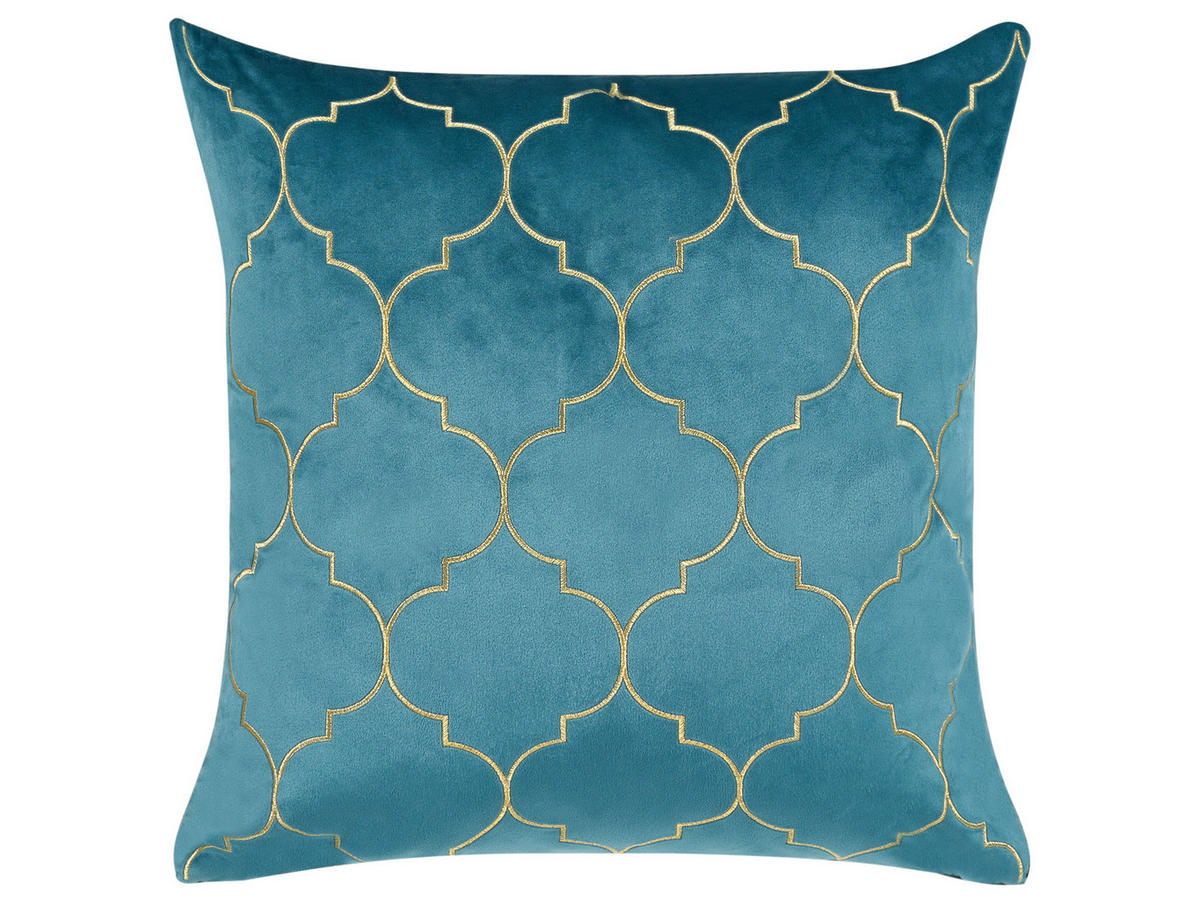 DEKOKISSEN 2er-Set Blau 45/45 cm Alyssum - Blau, Textil (45/45cm) - Beliani