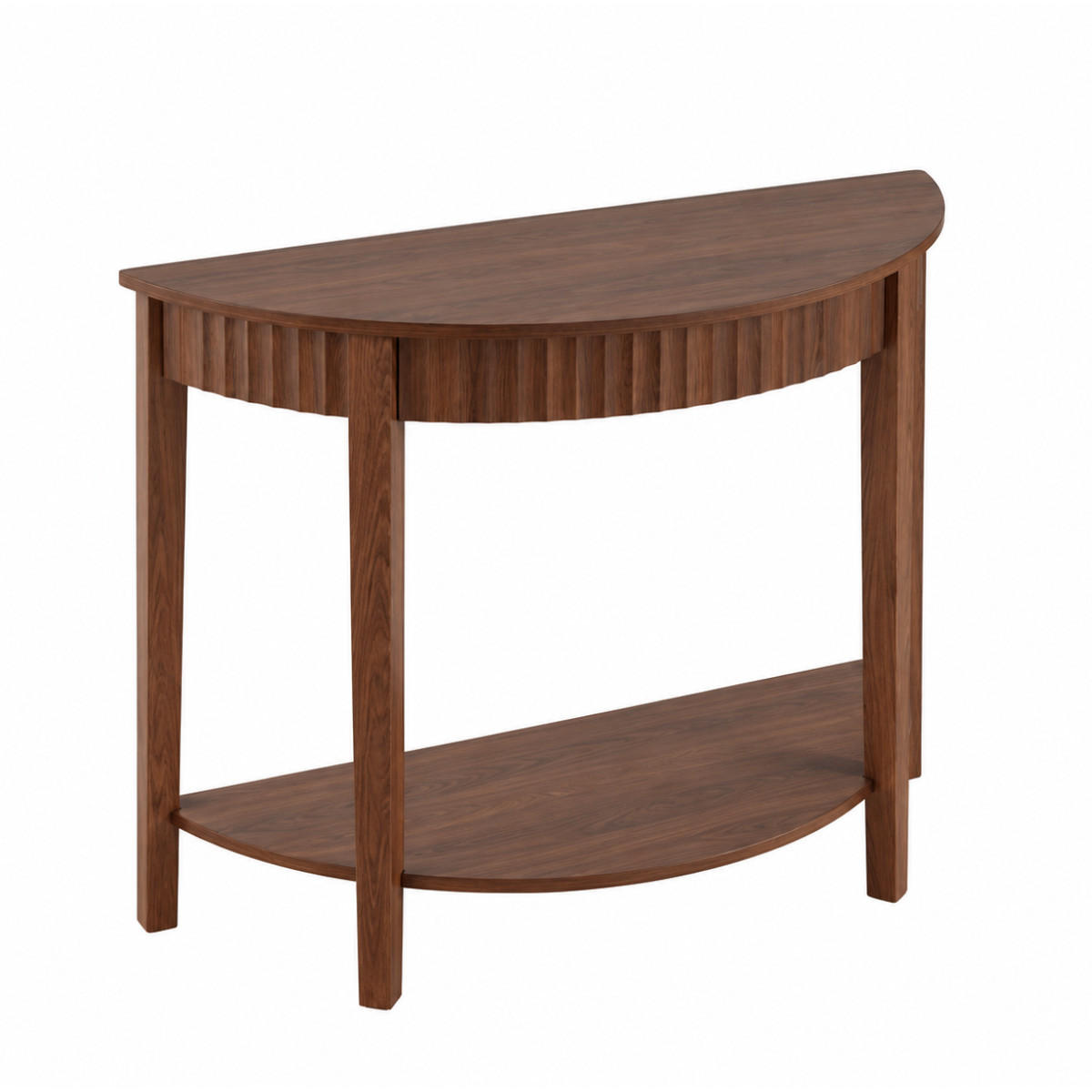 ABGERUNDETE Konsole mit Nussbaum-Optik und 2 Ebenen bologne 100/40/76 cm - Naturfarben, Holzwerkstoff (100/40/76cm) - Calicosy