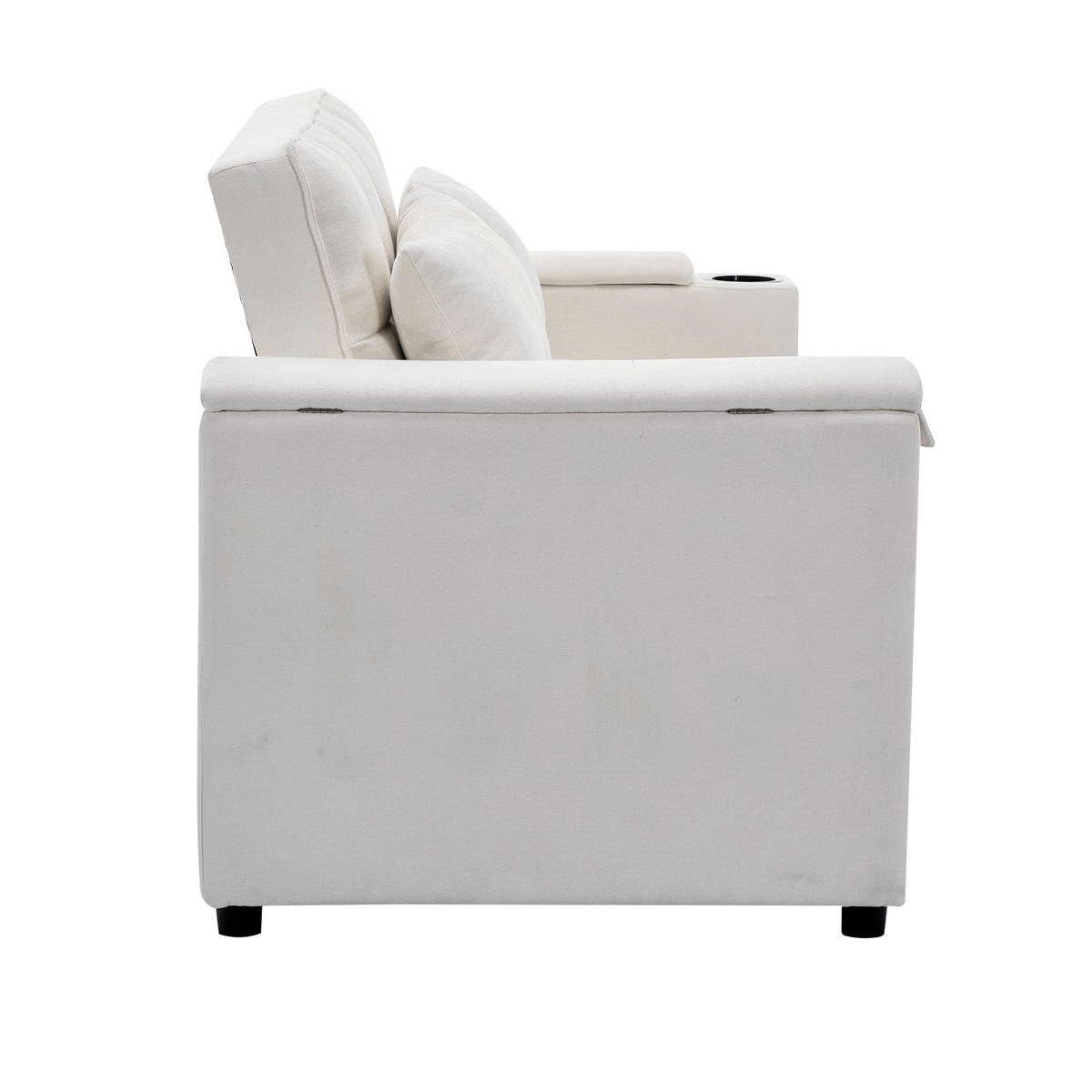 SOFABETT 140,5/74/82 cm Beige - Beige, Textil (74/82/140.5cm)