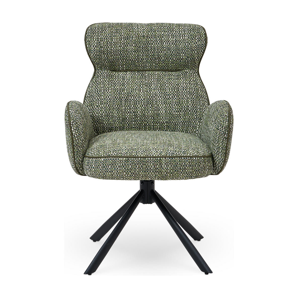 ESSZIMMERSTUHL 2er Set Sitzfläche 360° drehbar, Mikrofaser Grün - Grün, Textil/Metall (65/90.5/63cm) - Elementi