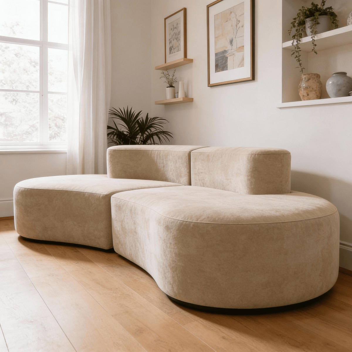 SOFA Lounge Sand 2-Sitzer - Beige, Textil (240/75/102cm) - COCO Living