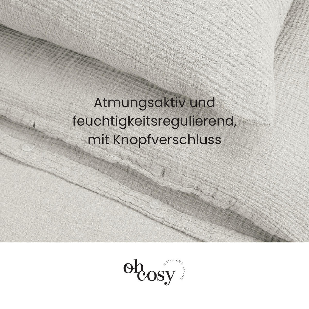 BETTWÄSCHESET Sally - Musselin - 2-teilig -135x200cm - Helltaupe - Taupe, Textil (135/200cm)
