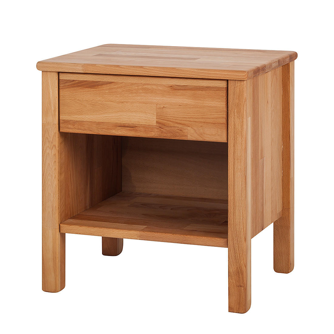 NACHTKOMMODE - Kernbuche massiv - Kernbuche, Holz (47/49/37cm) - home24
