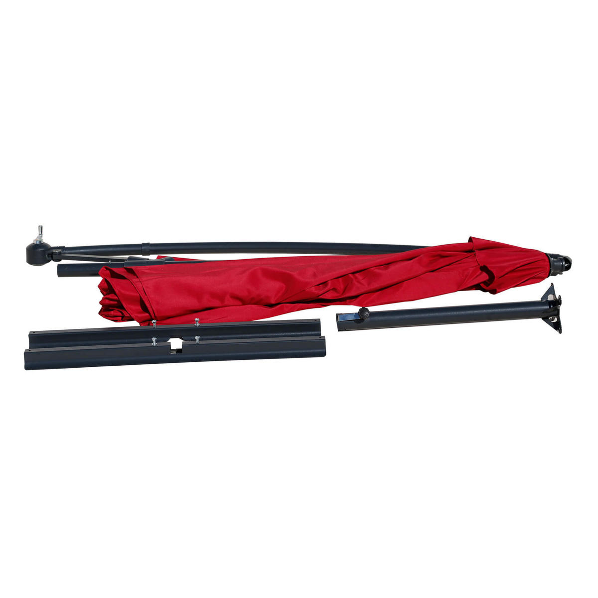 AMPELSCHIRM Rot 300/300/245 cm - Rot, Metall (300/300cm) - Mobili Rebecca