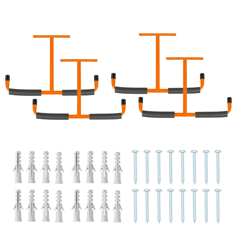 DECKENHAKEN 4 Stück T-förmige Solide Struktur aus Kohlenstoffstahl in Orange Vielseitig einsetzbar Belastbarkeit 43,5 x 29 cm - Orange, Metall (29/1/43.5cm) - Livingandhome