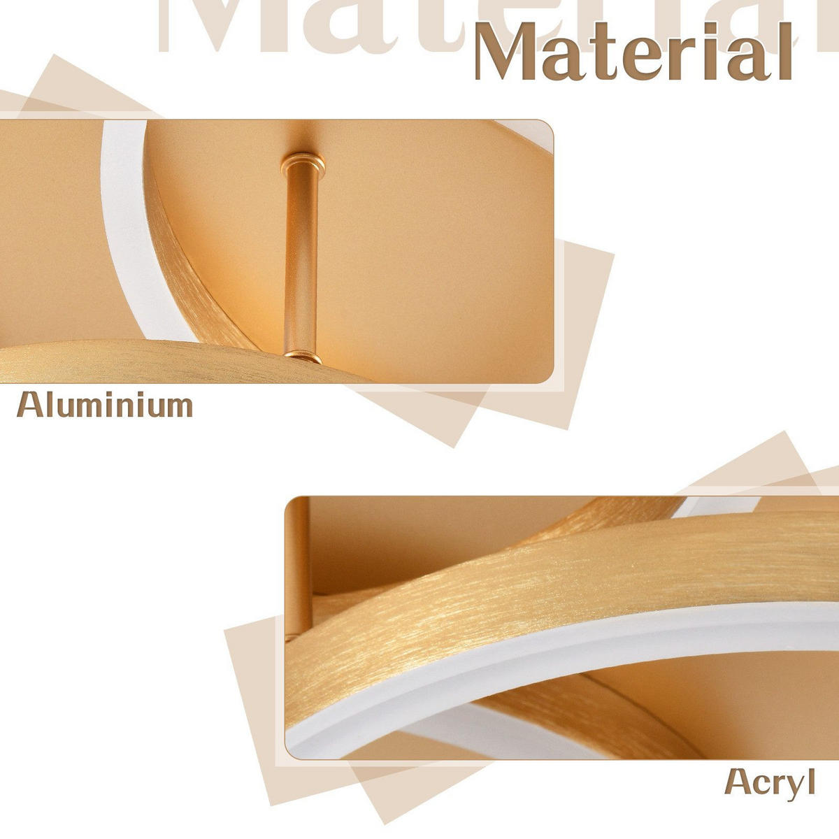 LED-DECKENLEUCHTE Madden 98/65/12cm - Goldfarben, Metall (65/98/12cm) - Nettlife