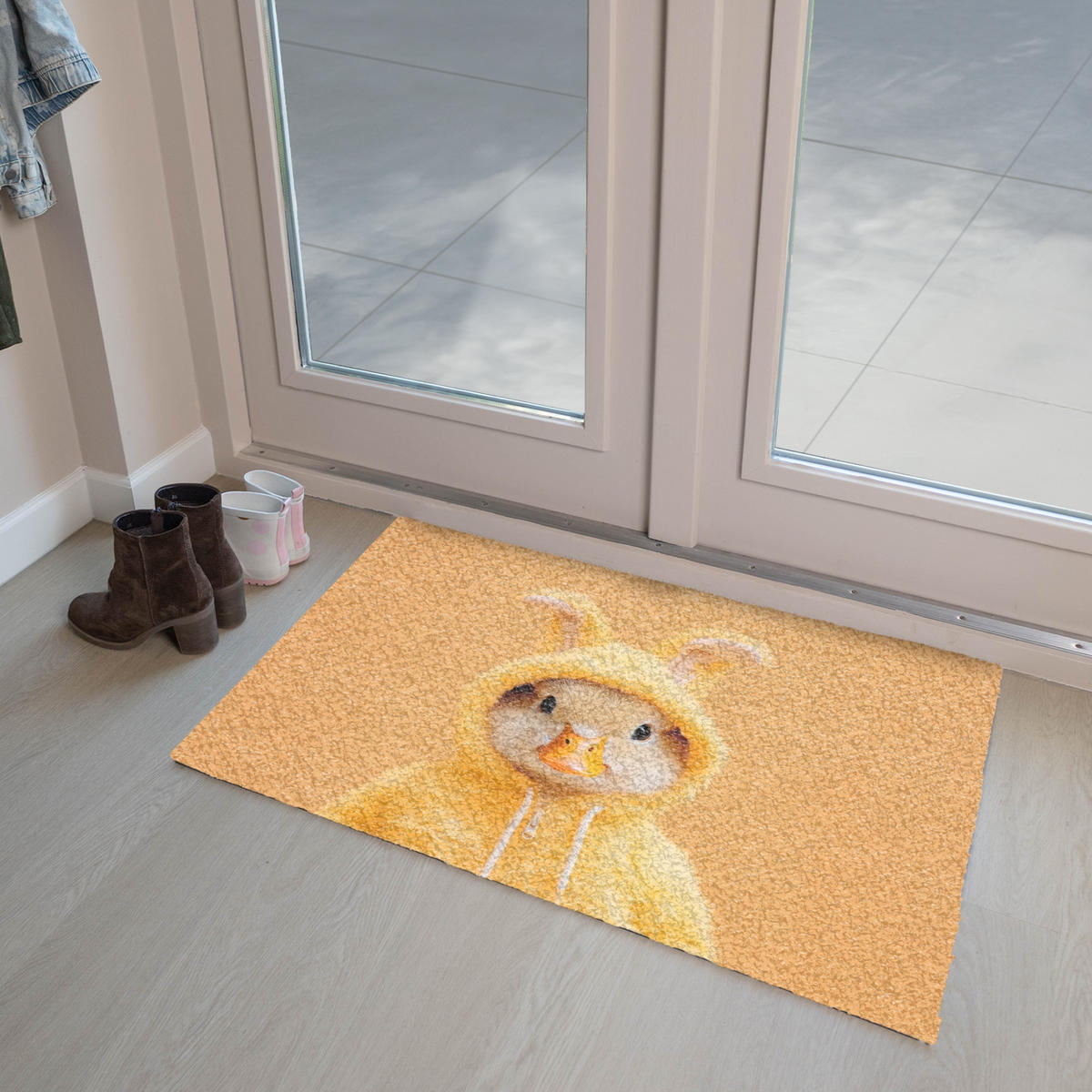 FUSSMATTE Osterhase - Kostüm - Ente 90x60 cm - Gelb, Kunststoff (60/90cm) - MuchoWow