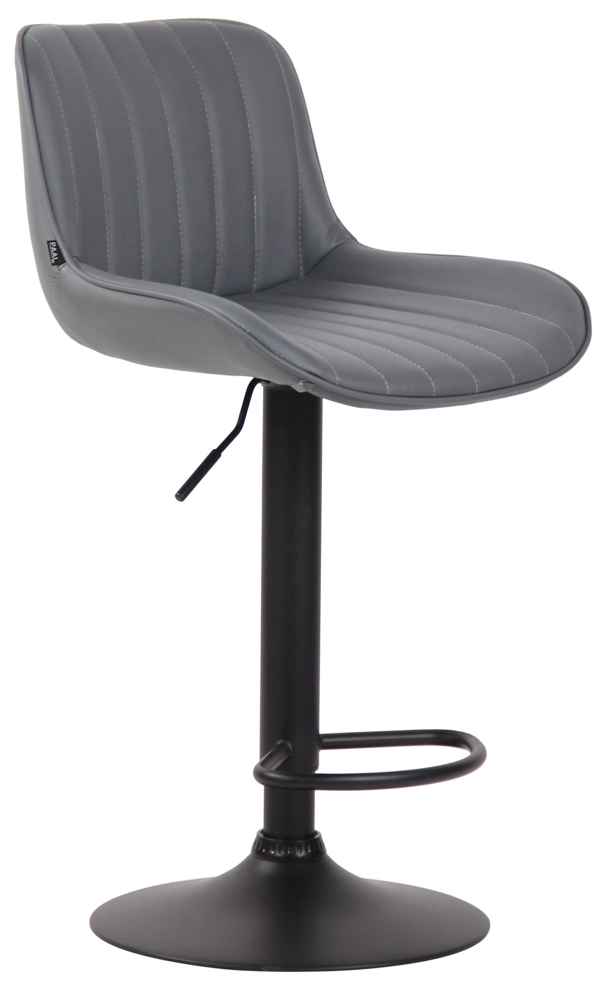 BARHOCKER Lederlook grau - Schwarz/Grau, Textil/Metall (50/86/50cm) - CLP