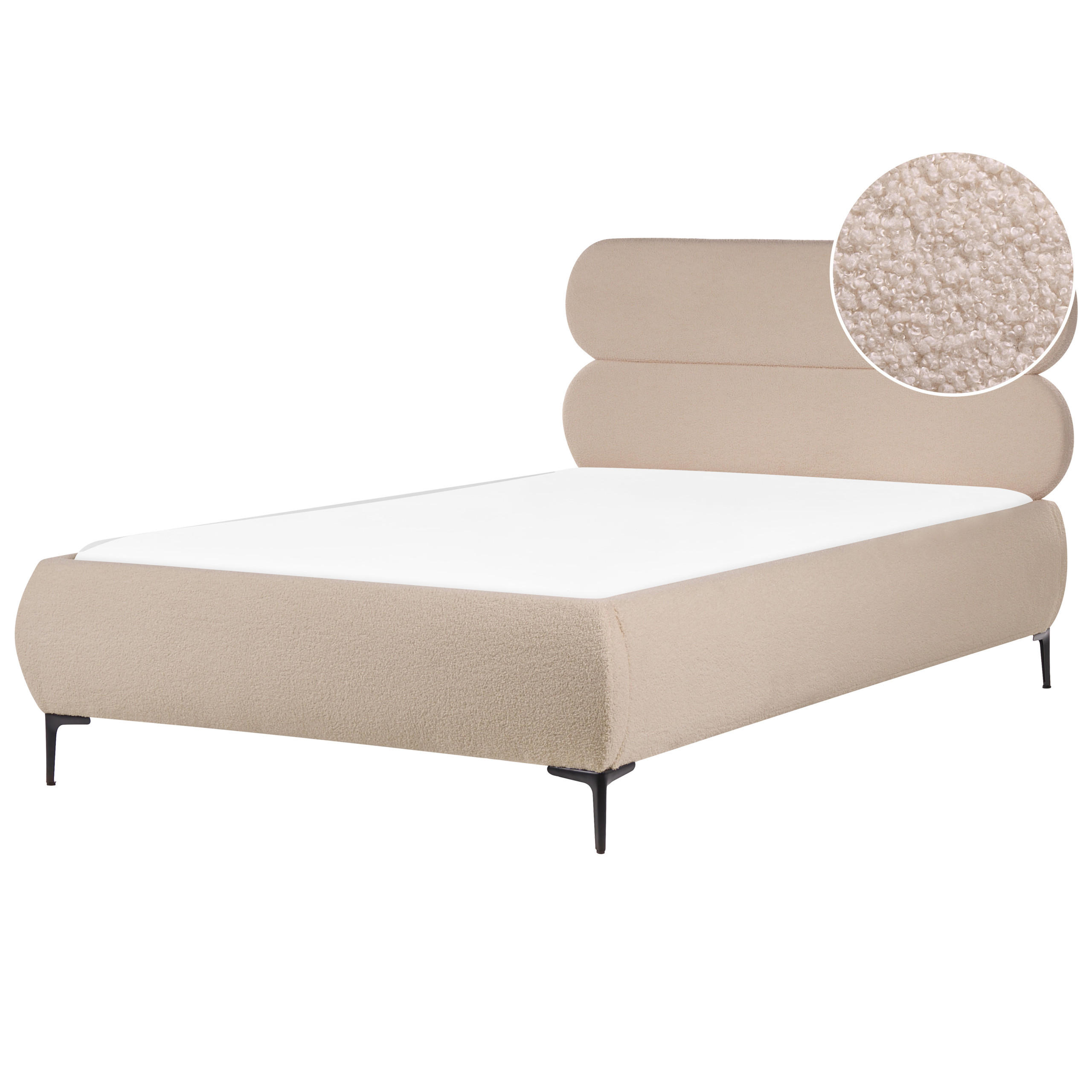 Beliani Bett Taupe, Braun 120x200 cm