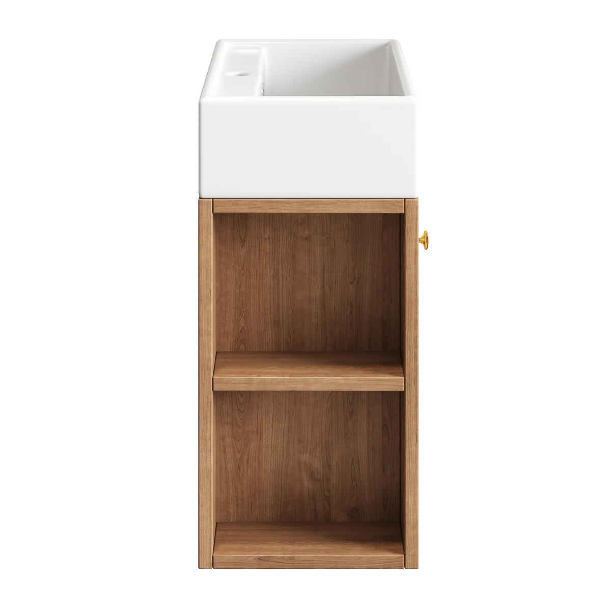 WASCHTISCH mit Unterschrank 55cm Keramikbecken Braun - Braun, Holzwerkstoff (55/66.5/31cm) - Urban Meuble