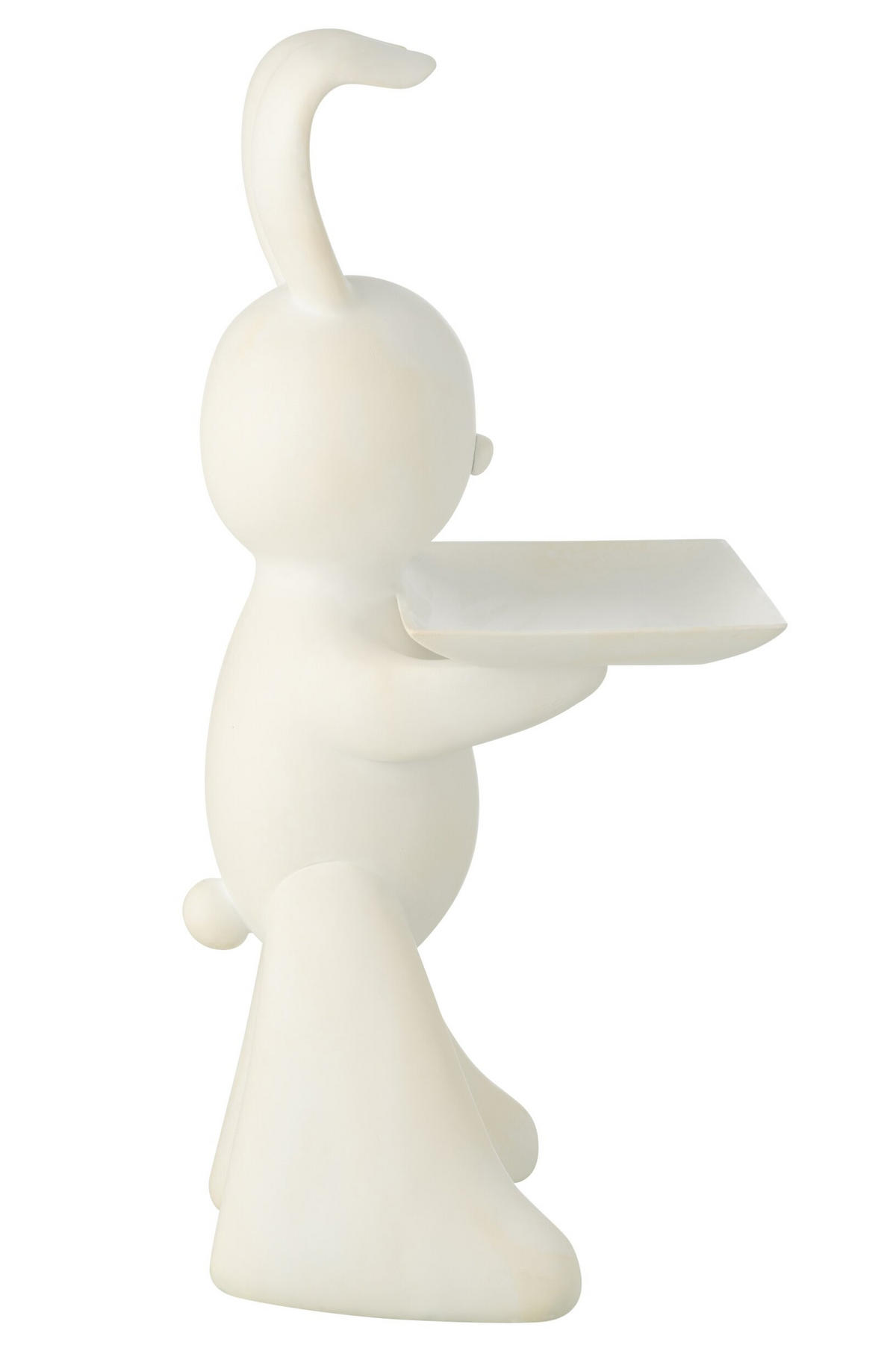 DEKO TABLETT KANINCHEN - Weiß, Glas/Naturmaterialien (33.5/75cm) - J-Line
