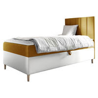 BOXBETT Maja Junior 1, Seite zum Öffnen des Bettkastens: Rechts - Gelb/Weiß, Holz (100/200cm) - MIRJAN24