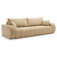 SCHLAFSOFA ALOO, Sofa mit Schlaffunktion und Bettkasten, Farbe: Taupe, Bouclé-Stoff - Taupe, Textil (248/88/105cm) - Sepro Meble