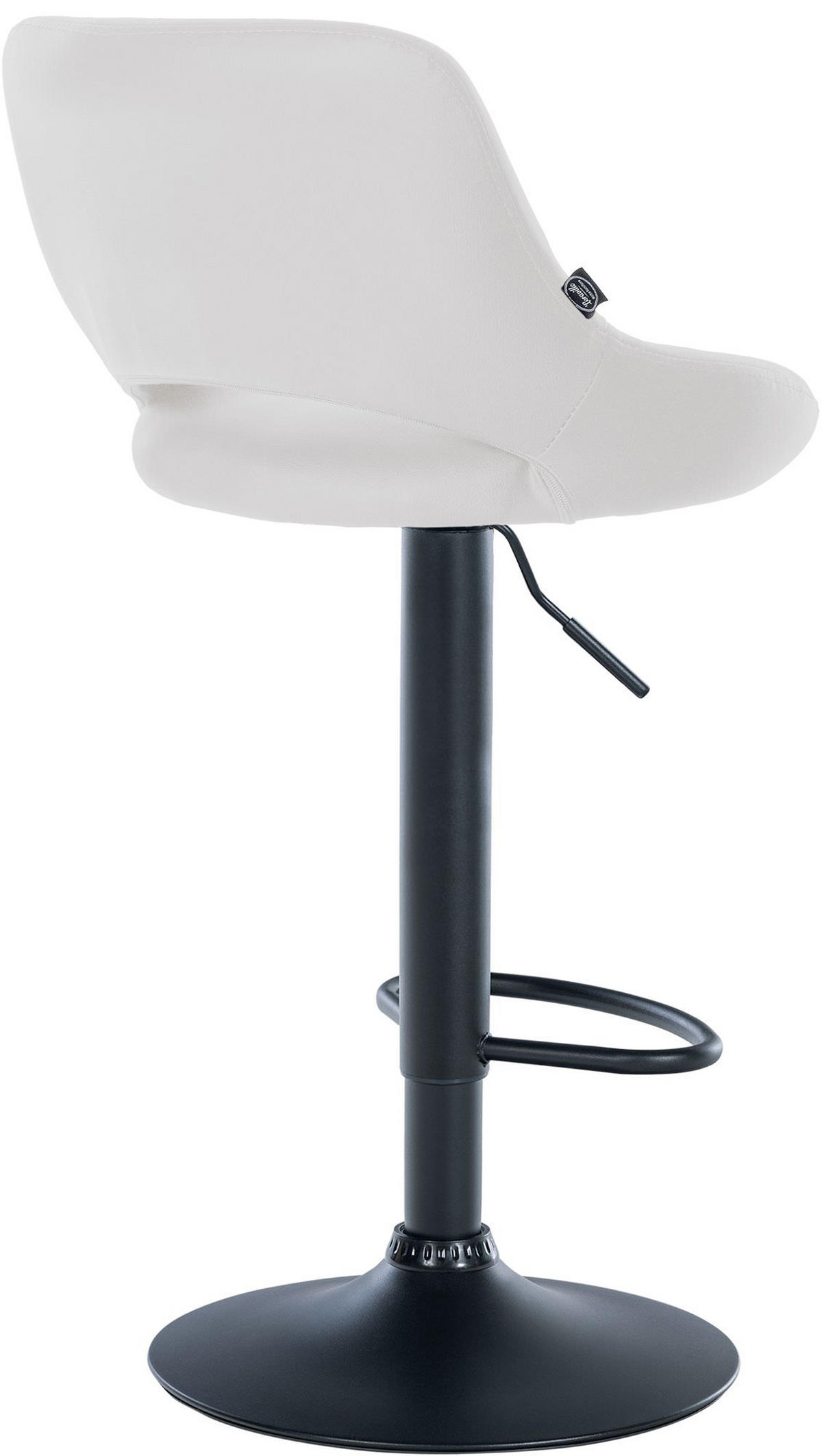 BARHOCKER 2er Set Milos Kunstleder B weiß - Schwarz/Weiß, Kunststoff/Metall (47/106/48cm) - TPFLiving