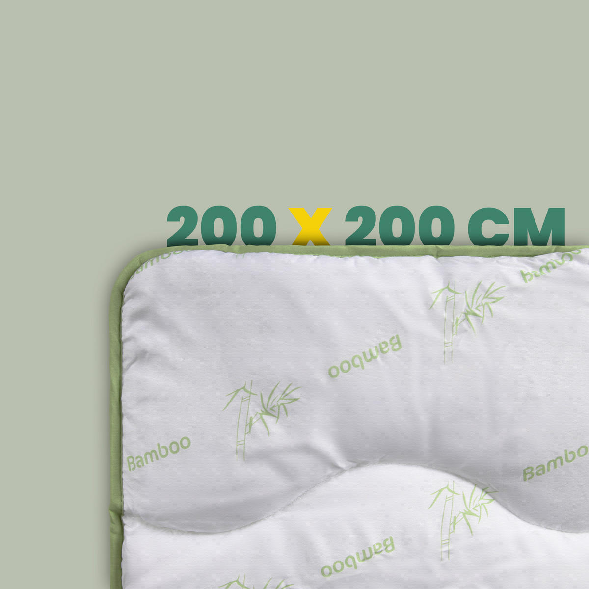STEPPBETT Bamboo 200 x 200 cm - Weiß, Textil (200/200cm) - Bestlivings
