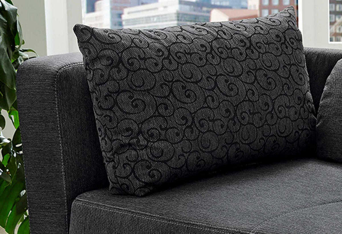 RÉCAMIERE-SCHLAFSOFA mit Bettkasten, Federkern, seitenverkehrt montierbar B149/T90/H80 cm, Liegefläche 200x84 cm, Webstoff Anthrazit / 15121 - Chromfarben/Anthrazit, Textil/Metall (149/80/90cm) - luma-home