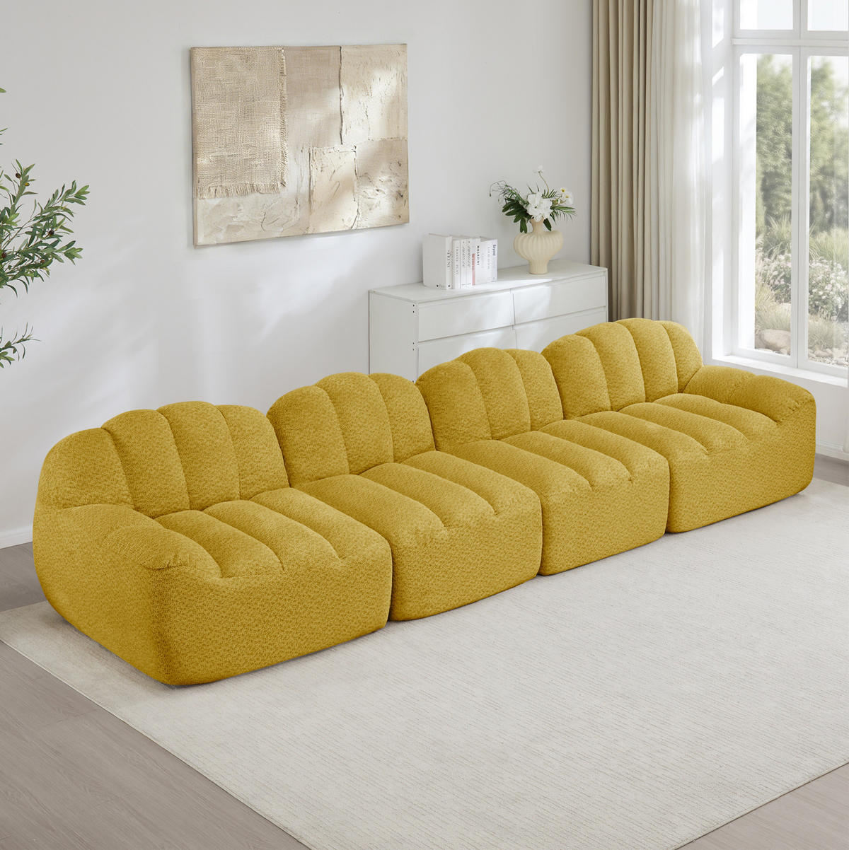SOFA modular frameless Gelb - Gelb, Kunststoff (104/79/366cm) - Meubliv