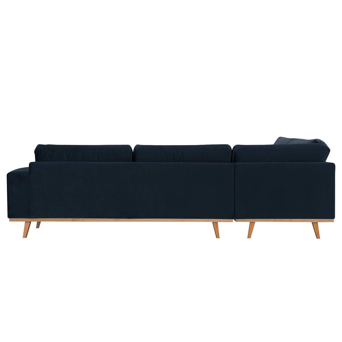 ECKSOFA mit Ottomane - Dunkelgrau/Buchefarben, Buchenholz/Textil (287/219cm) - home24