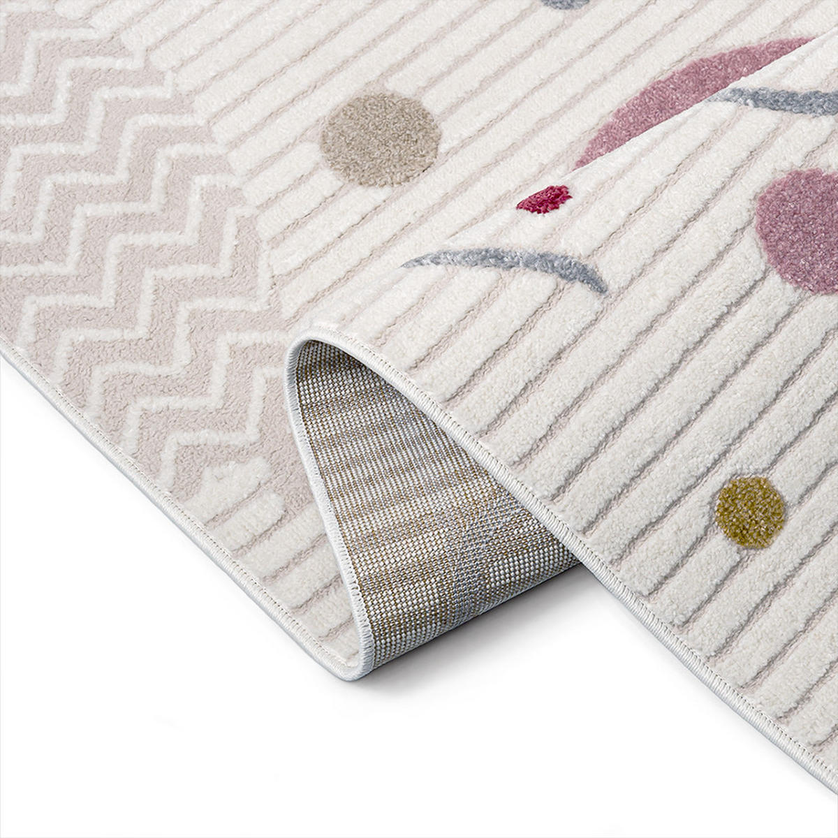 KINDERTEPPICH Alora Rosa Mazovia 160x230cm Creme Blau Ballon Kurzflor - Blau, Textil (160/230cm) - Mazovia