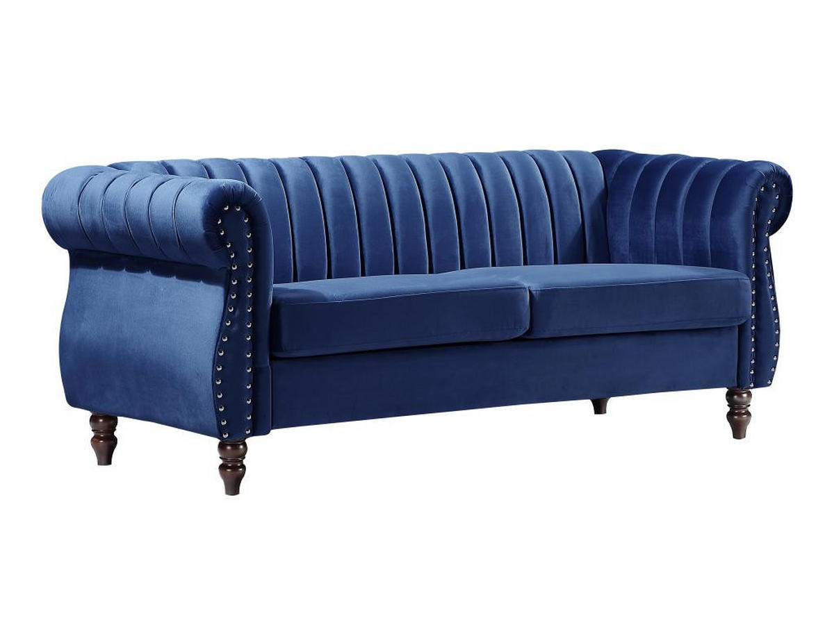 CHESTERFIELD-SOFAGARNITUR - 3-Sitzer & 2-Sitzer - Samt - Königsblau - TRUMBO - Blau, Textil (78/77/195cm) - Vente-Unique