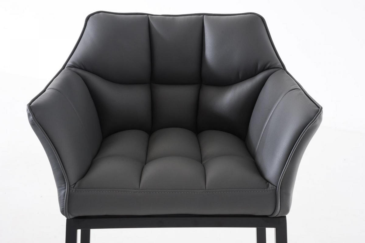 BARHOCKER 2er Set Lederlook Grau - Schwarz/Grau, Textil/Metall (64/110/48cm) - CLP