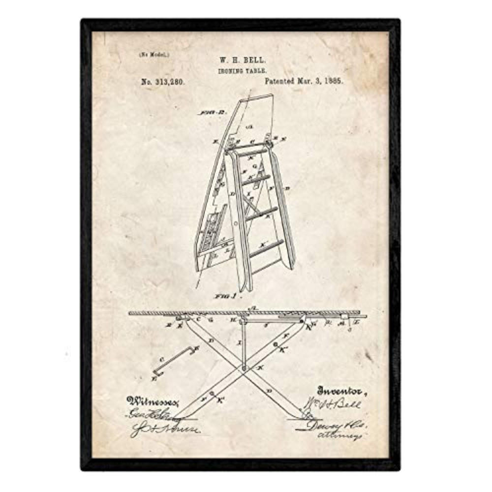 POSTER Bügelbrett Patent A3 Rahmenlos - Klar, Papier (29.7/5/42cm) - Nacnic