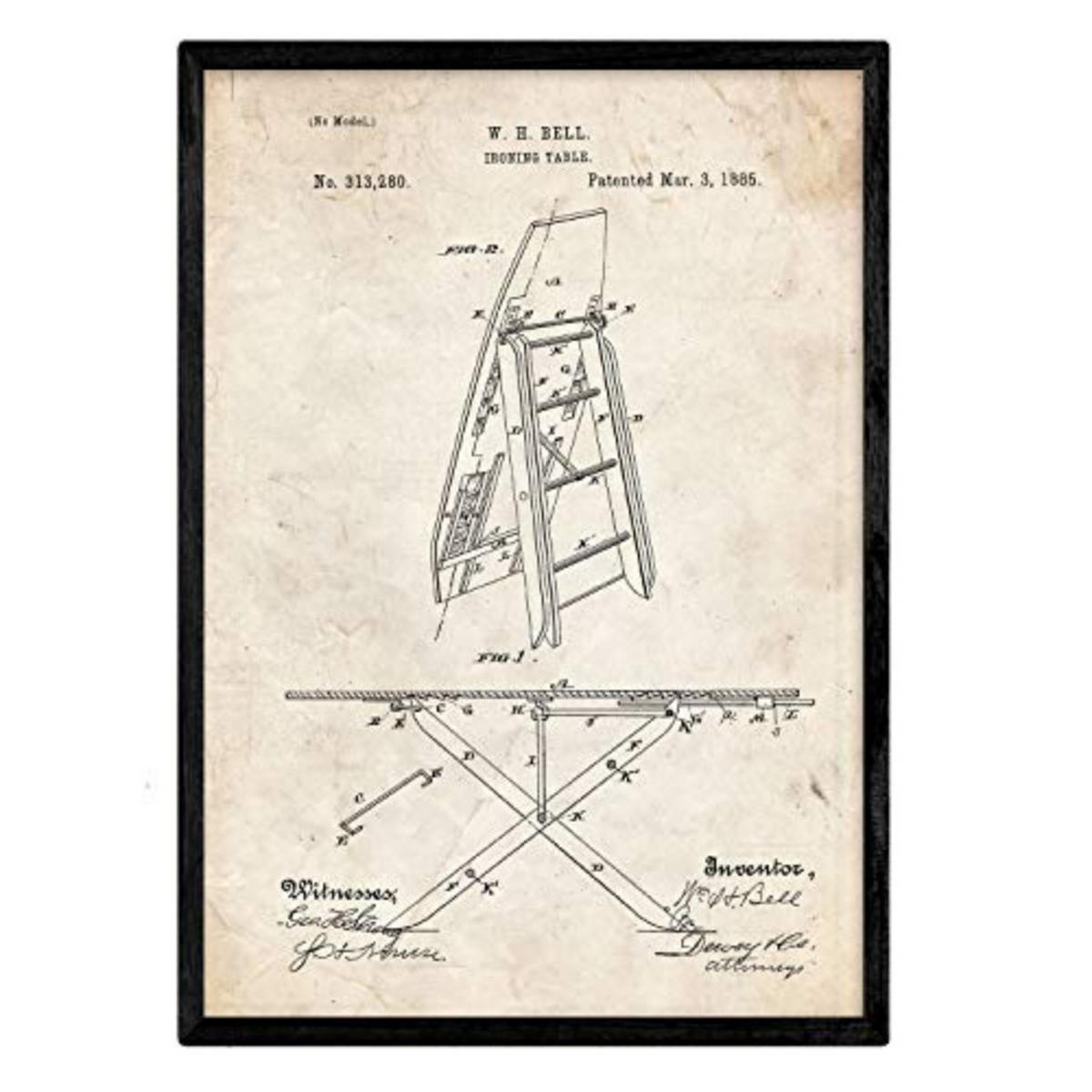 POSTER Bügelbrett Patent A3 Rahmenlos - Klar, Papier (29.7/5/42cm) - Nacnic