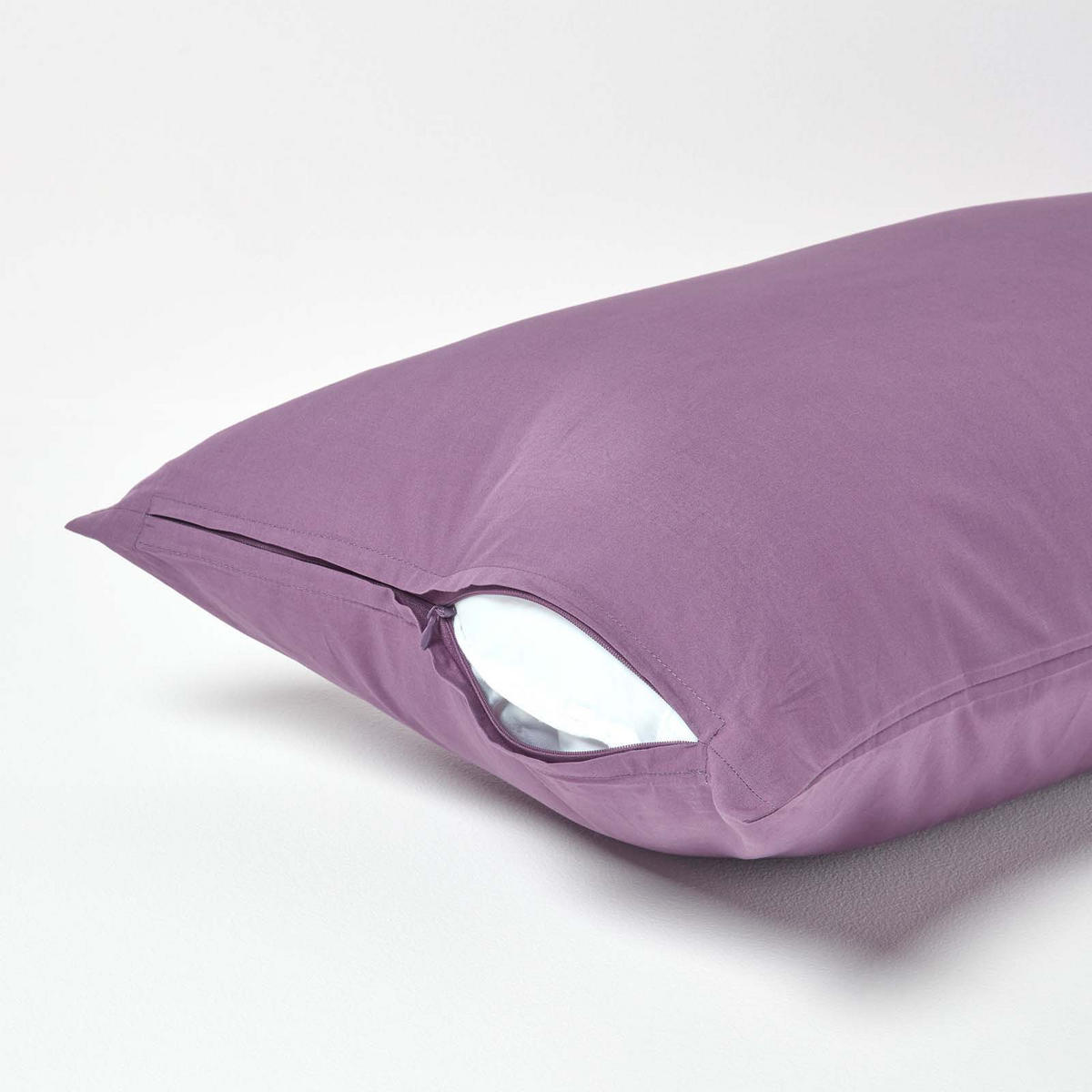 KISSENBEZUG Perkal, Ägyptische Baumwolle, Fadendichte 200 - Lila, Textil (40/80cm) - Homescapes