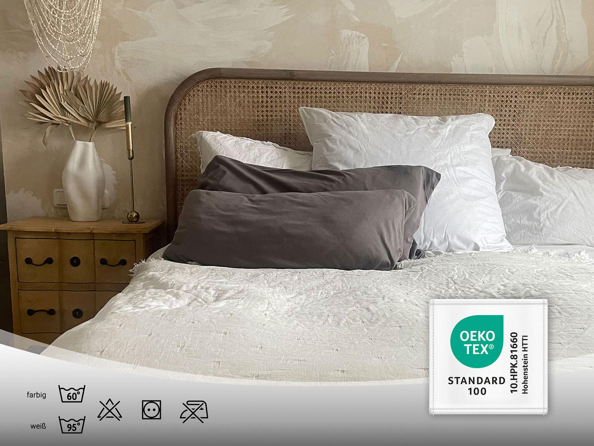 KISSENBEZUG, 2er-Set, 40x80 cm, 100% Baumwolle, Grau - Taupe, Textil (40/80cm) - Zollner