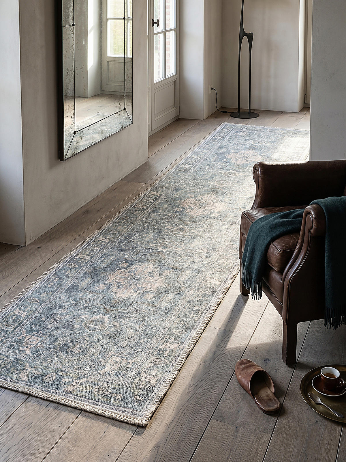 TEPPICH Waschbar HALD, klassisch im Vintage-Stil, Türkis, 60 x 230 cm - Blau, Textil (60/230cm) - KADIMA DESIGN