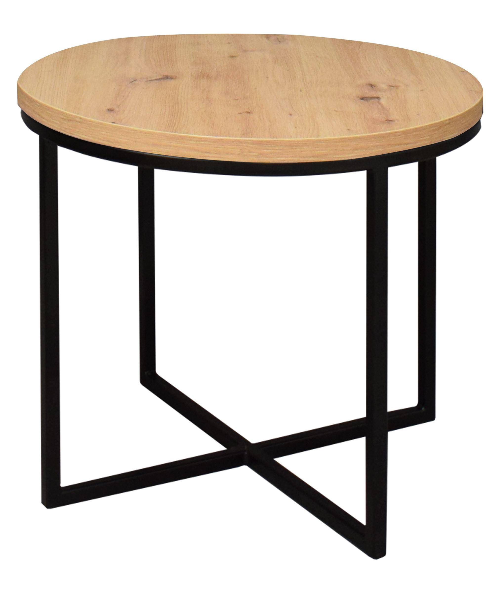 COUCHTISCH Rund Elesa 4 60x51x60 Holzwerkstoff Schwarz/Asteiche - Schwarz/Eiche Artisan, Holzwerkstoff (60/60/51cm) - 58aufmkessel