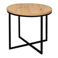 COUCHTISCH Rund Elesa 4 60x51x60 Holzwerkstoff Schwarz/Asteiche - Schwarz/Eiche Artisan, Holzwerkstoff (60/60/51cm) - 58aufmkessel