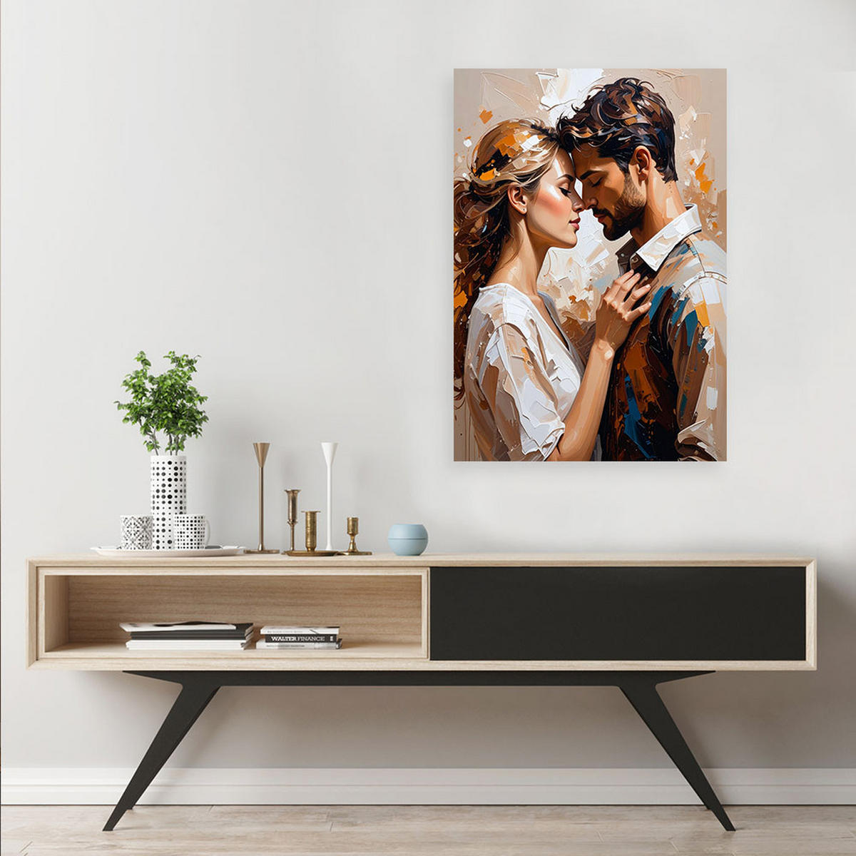 LEINWANDBILD Liebe 80x120cm - Beige, Textil (80/120cm) - Feeby