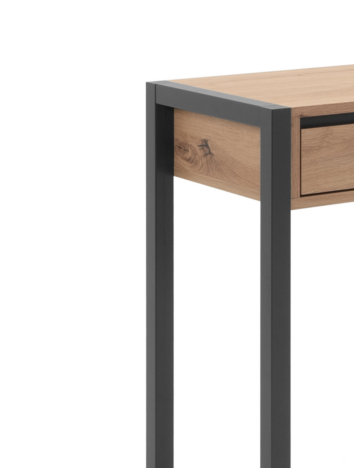 KONSOLENTISCH Eiche Artisan, grau 100 cm Industrial Design, Ablagetisch mit Schubladen - Anthrazit/Eiche Artisan, Holzwerkstoff (35/100/75cm) - Furn.Design