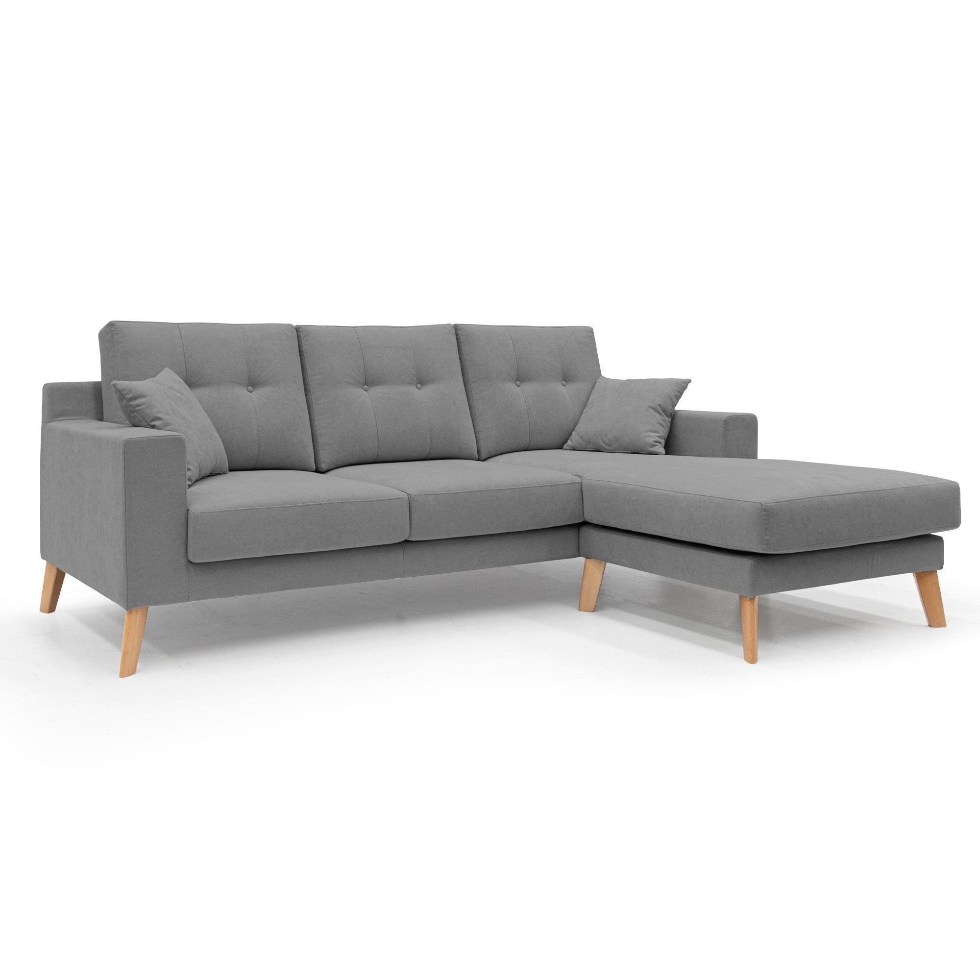 ECKSOFA Danish - Grau, Textil (237/91cm) - Divani.store