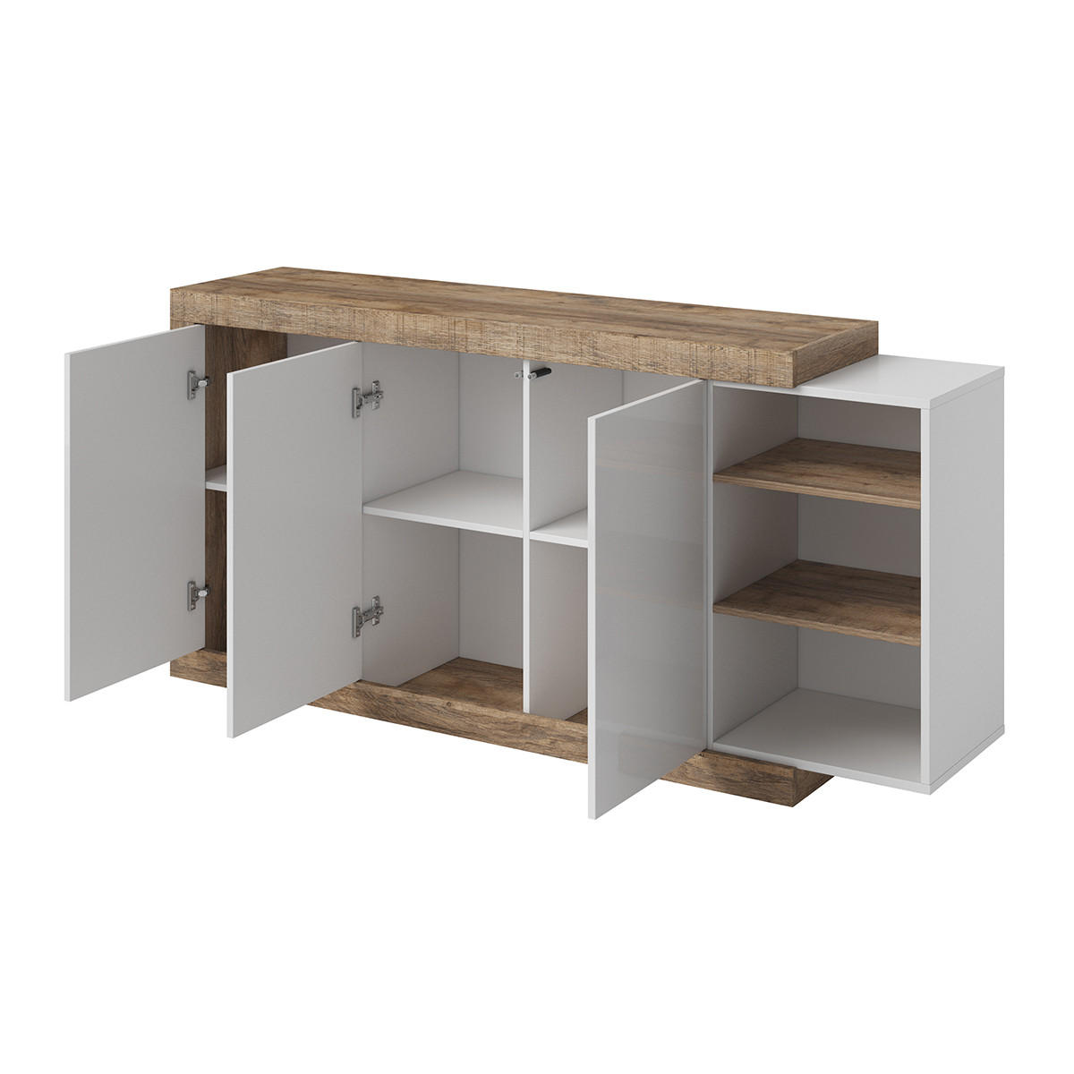 SIDEBOARD Azior Weiß und Holz - Weiß, Holzwerkstoff (180/85.7/40cm) - Petits-meubles