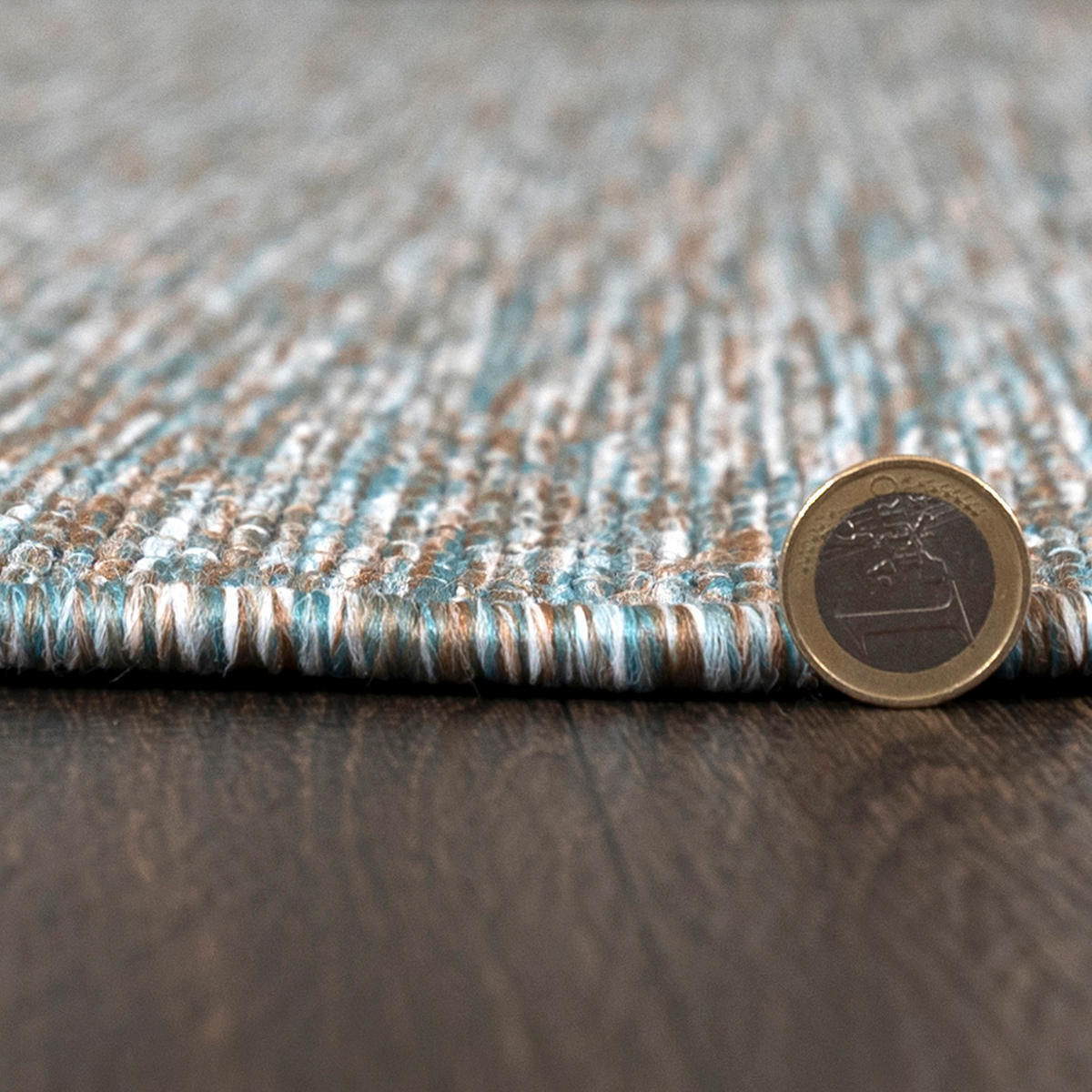 TEPPICH Braun In-Outdoor Einfarbig - Rund, Kurzflor, Modern - Blau Grau - 150 x 150 cm - Blaugrau, Textil (150/150cm) - Mazovia