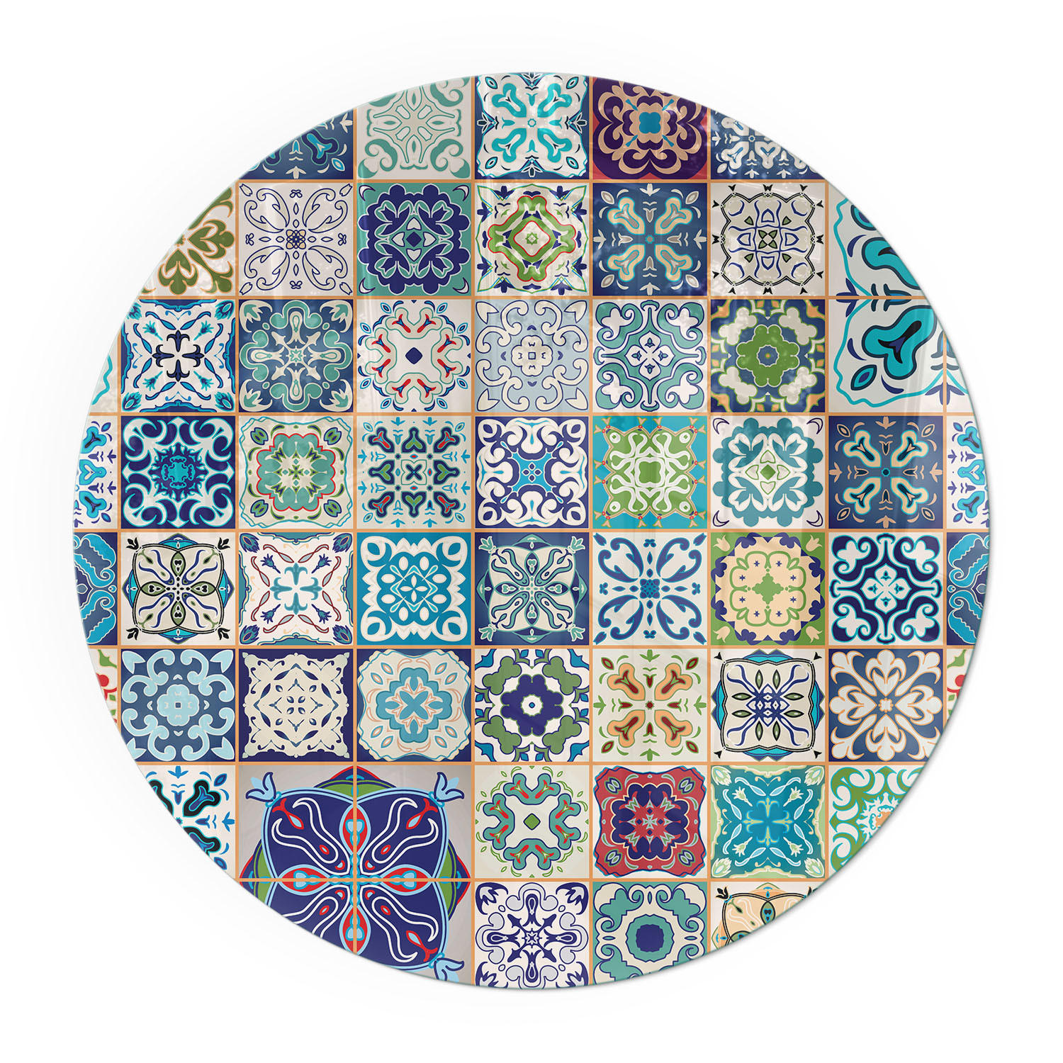 GLASPLATTE für Kamin Ø 100 cm - Blau, Glas (100/100/0.4cm) - TULUP