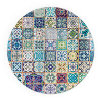 GLASPLATTE für Kamin Ø 100 cm - Blau, Glas (100/100/0.4cm) - TULUP