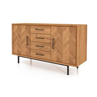 KOMMODE BREIT LEON Wildeiche - Wildeiche, Holz (144/80/45cm) - byoak