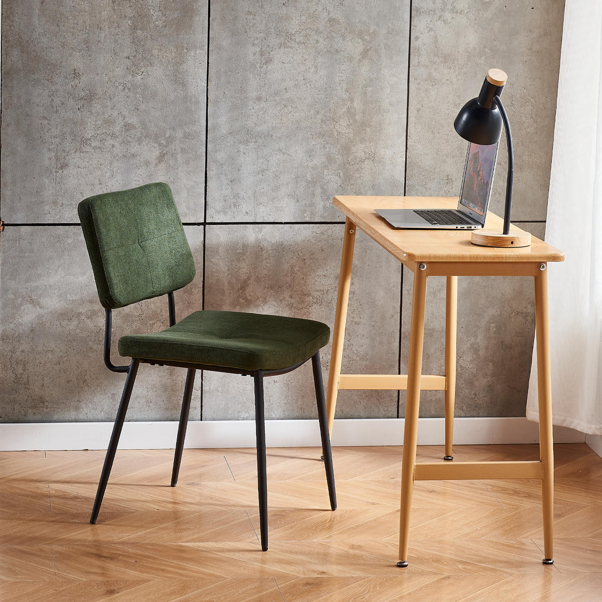 ESSZIMMERSTUHL mit Stoffbezug Grün 4er-Set - Rot, Textil (45.5/82/54cm) - Meubles Cosy