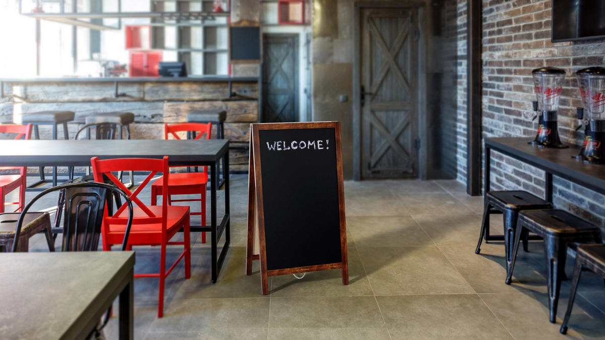 KUNDENSTOPPER - lackierter Holzrahmen 78x44 cm - Braun, Holz (78/44/4cm) - ALLboards